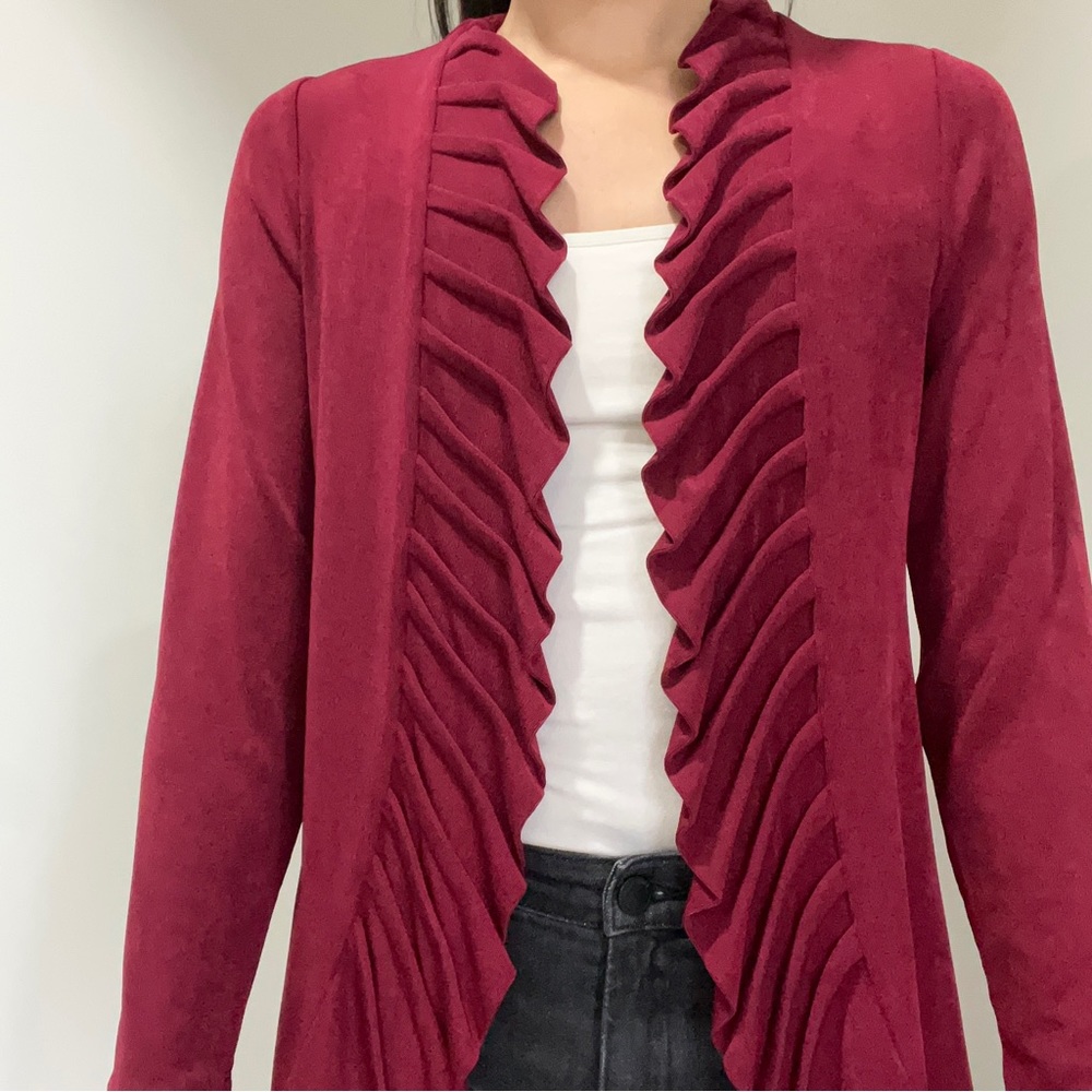 Chicos Ruffled Cardigan